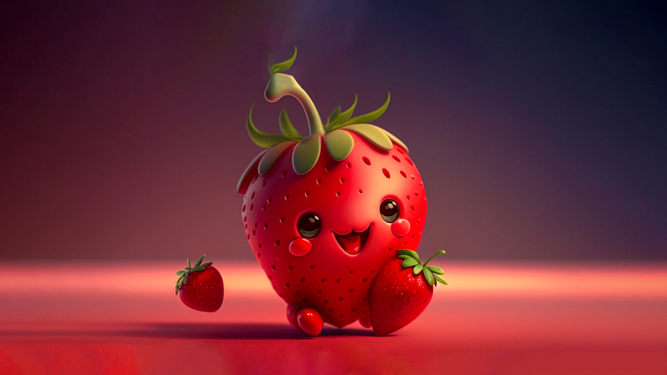 草莓兔子 可爱兔子 4K