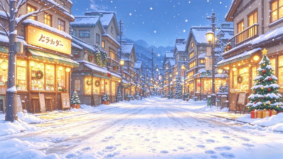 冬季雪夜