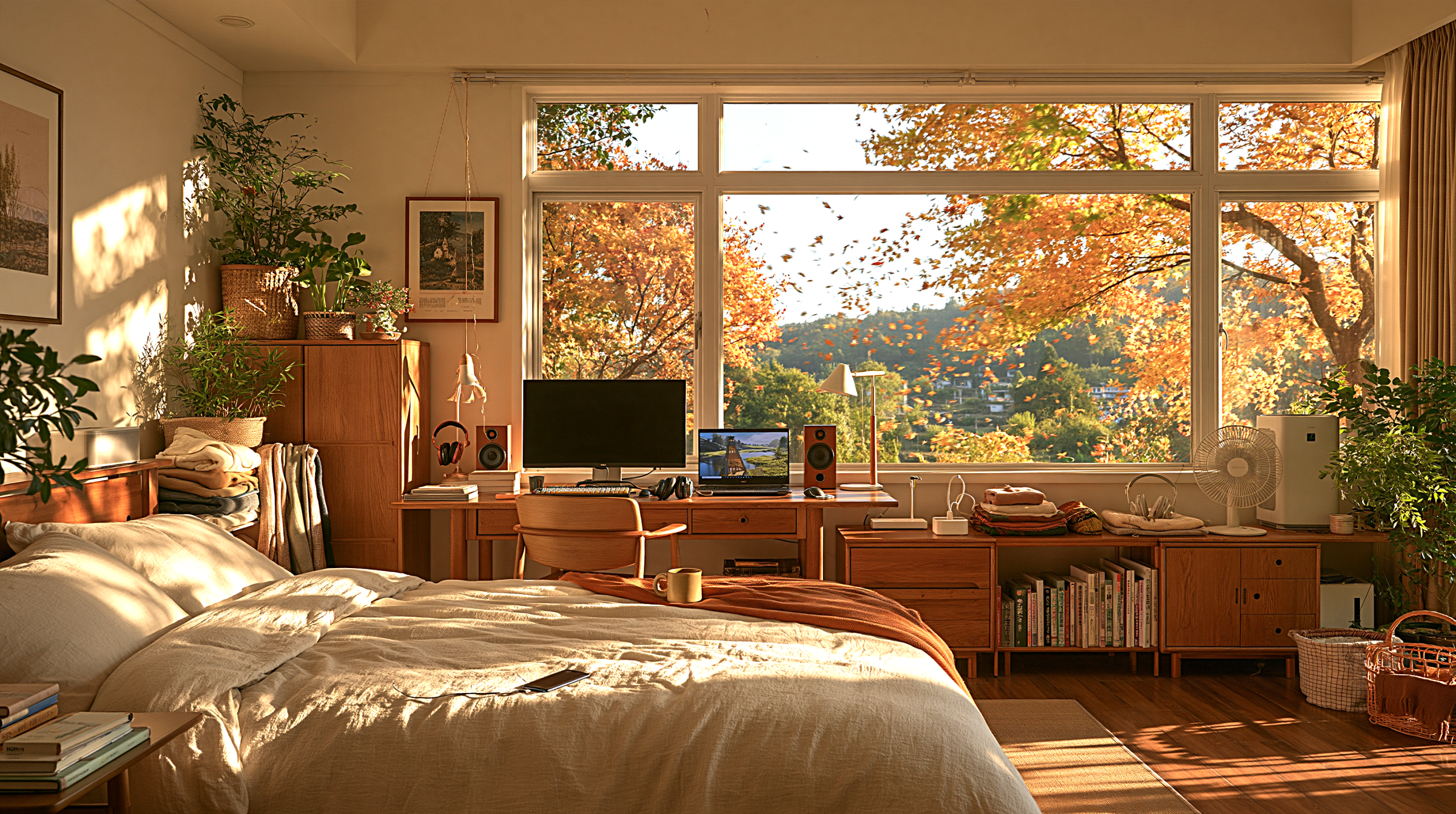 秋日暖阳小屋