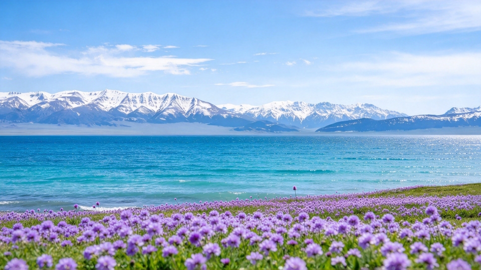 海岸边的花滩