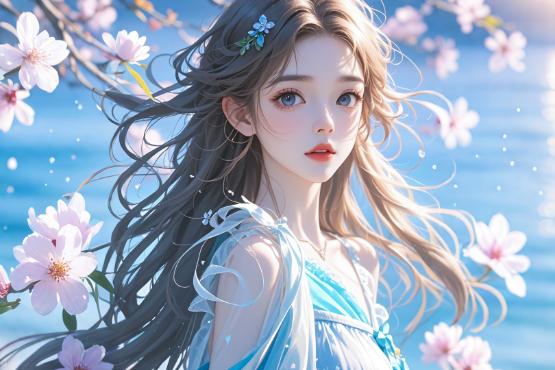 春樱漫舞蓝裙仙