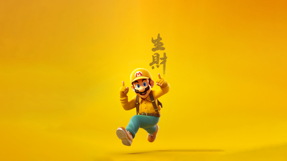 马里奥4K发财壁纸