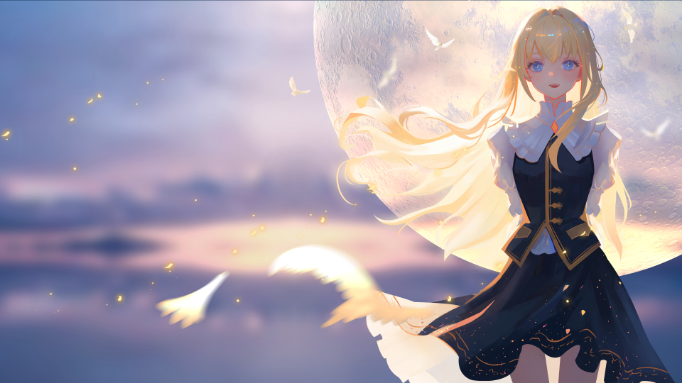 月下的少女