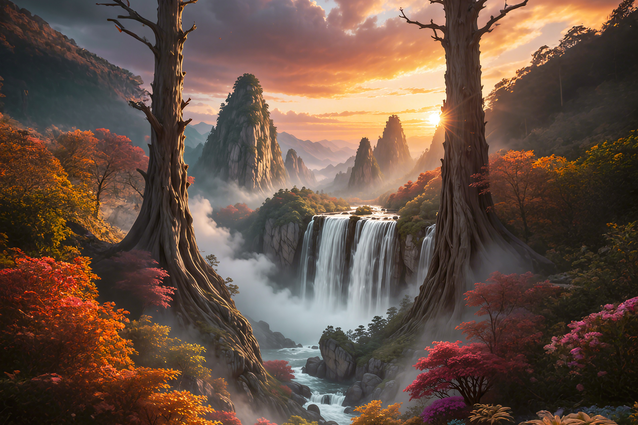 双树观瀑
