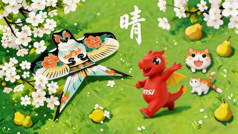 小红龙放风筝