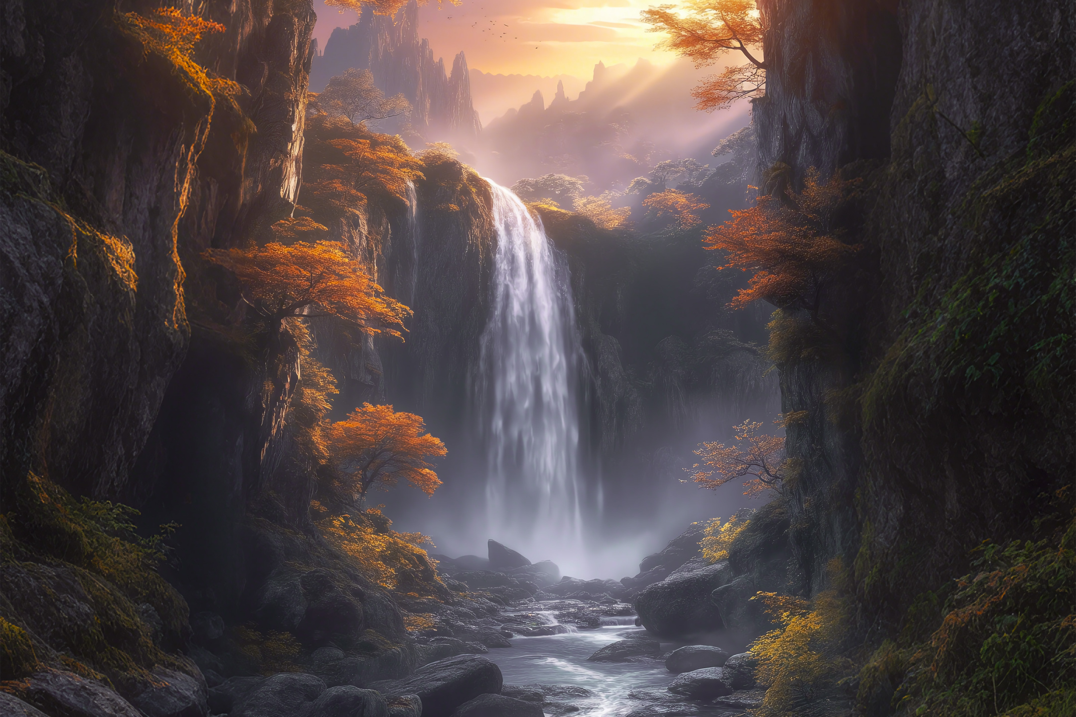 秋峦飞瀑