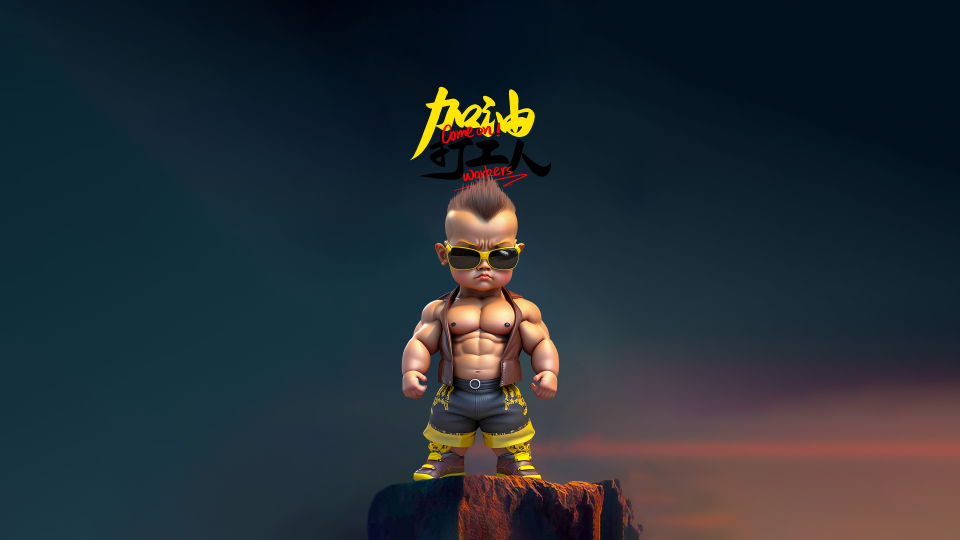 4K 肌肉男孩 加油 打工人