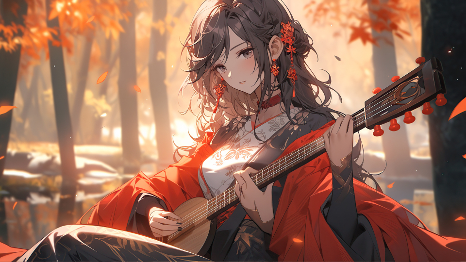 弹吉他的少女
