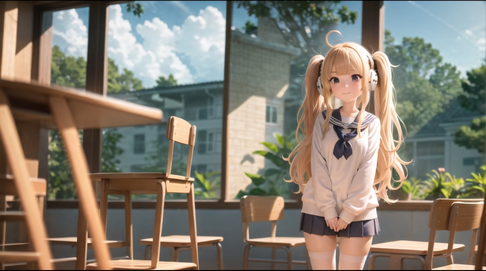金发双马尾JK美少女