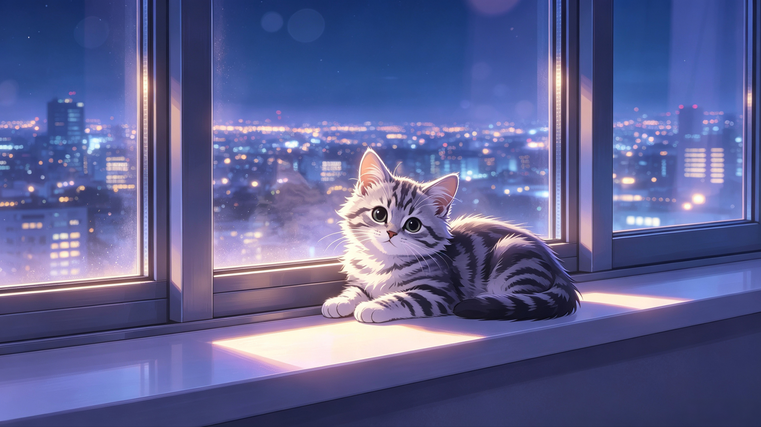 窗畔星夜