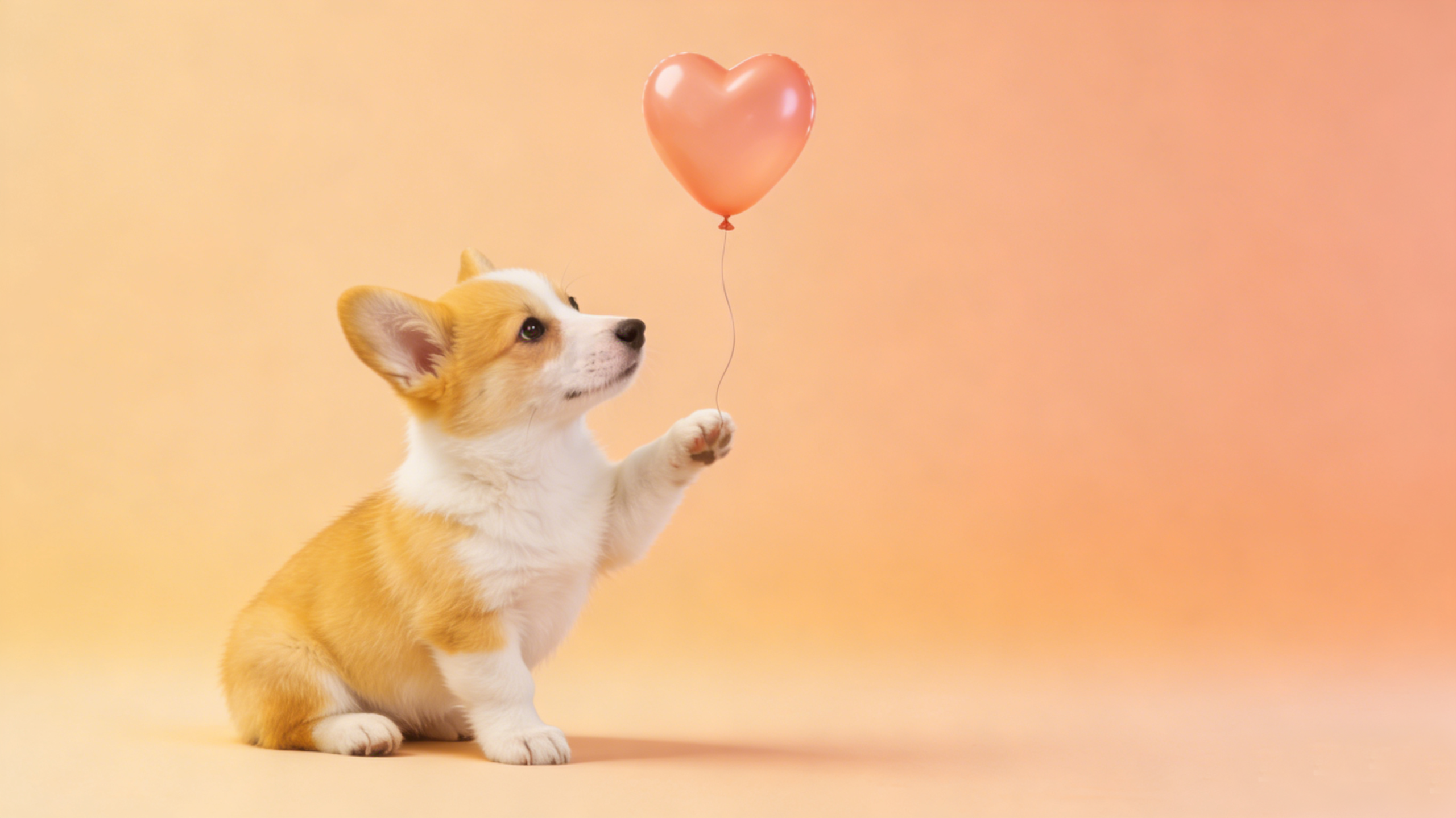 爱心柯基渐变壁纸