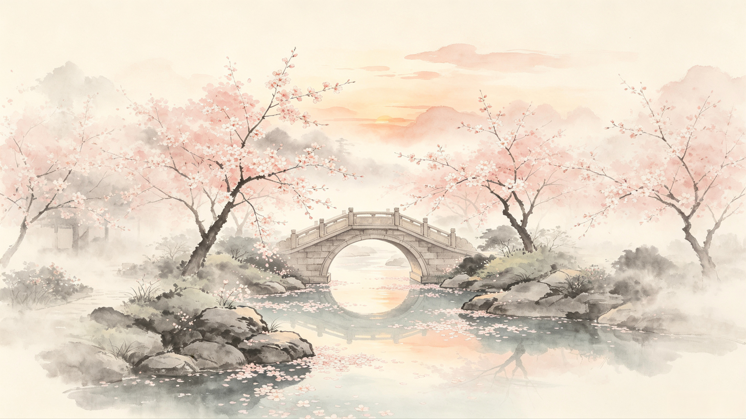 樱桥晚照