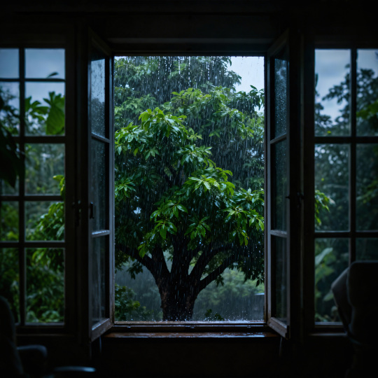 雨窗听绿