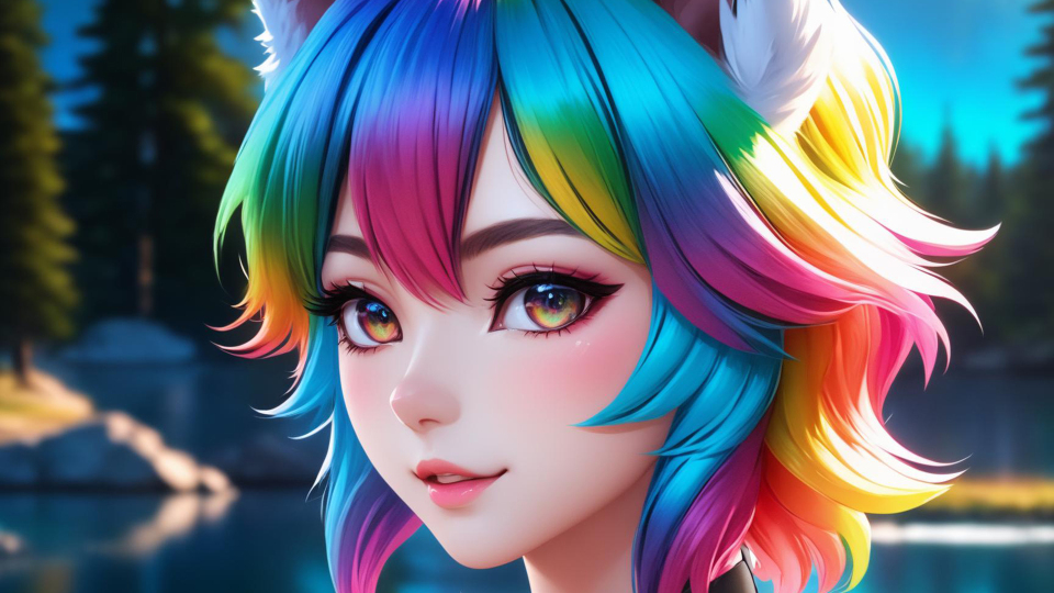 AI生成图-炫彩少女