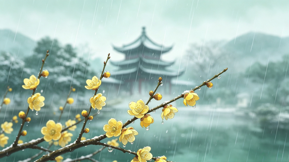梅榭凝雨