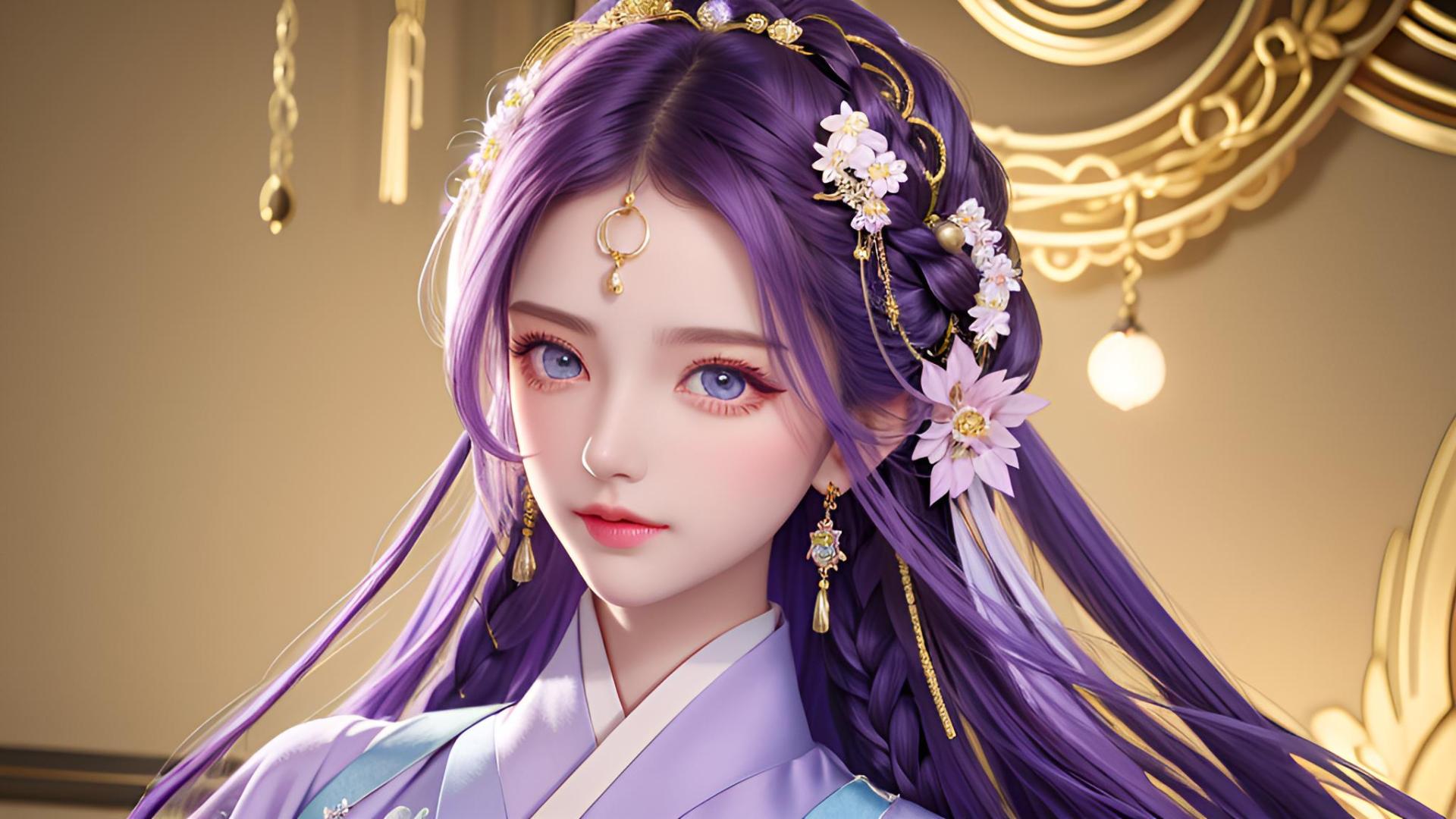唯美古风长发治愈少女