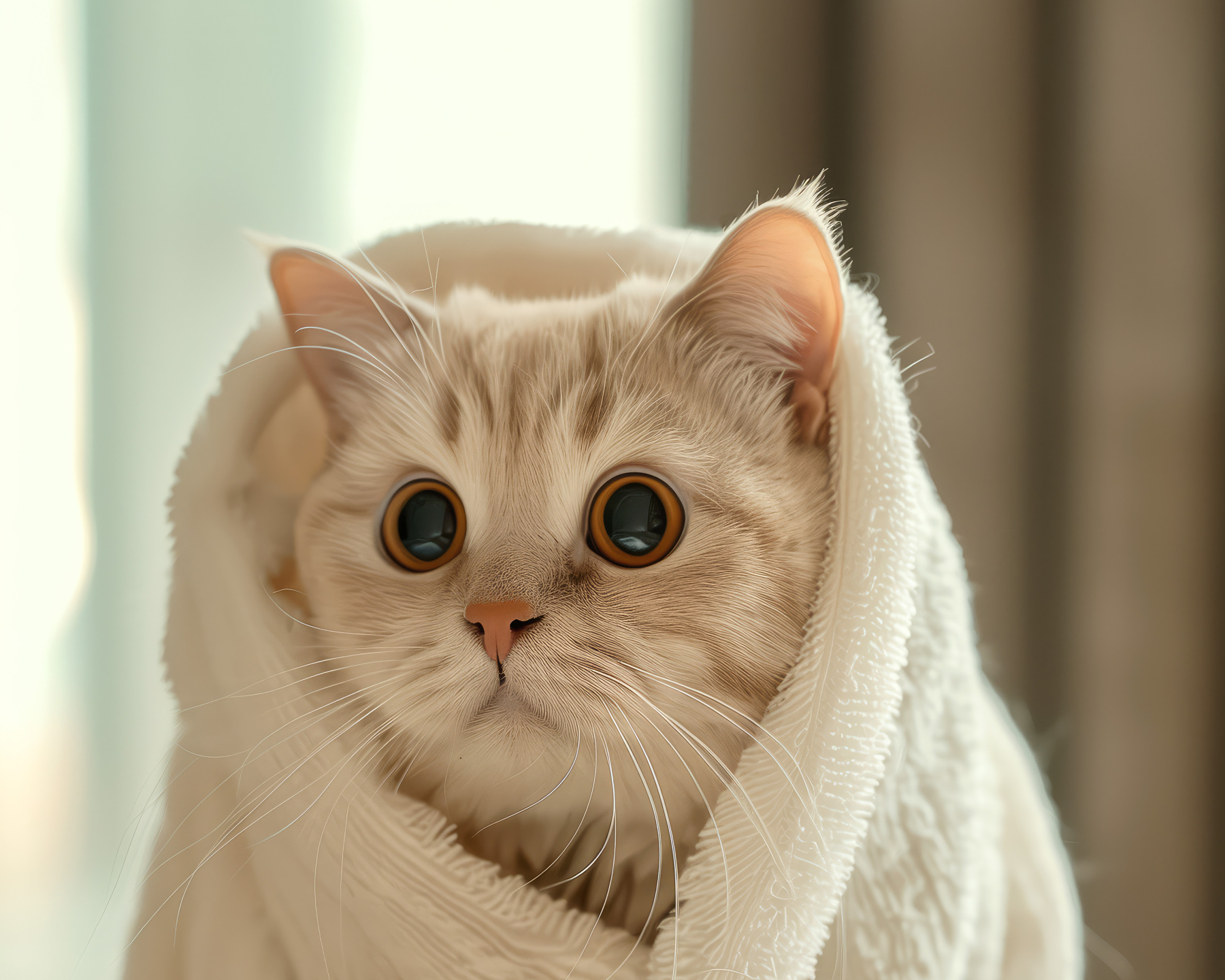 毛巾里的猫