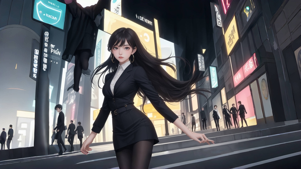 白领长发美女