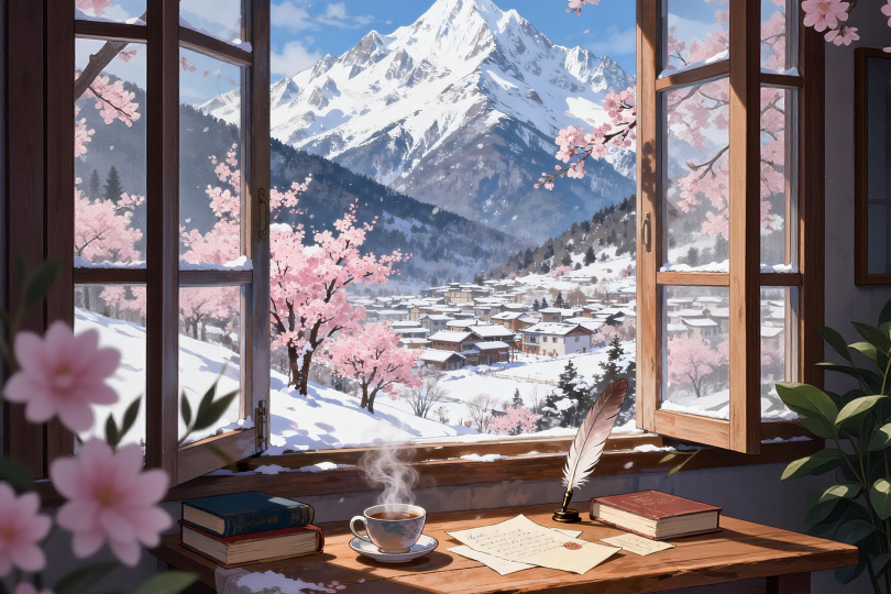 暖窗樱雪
