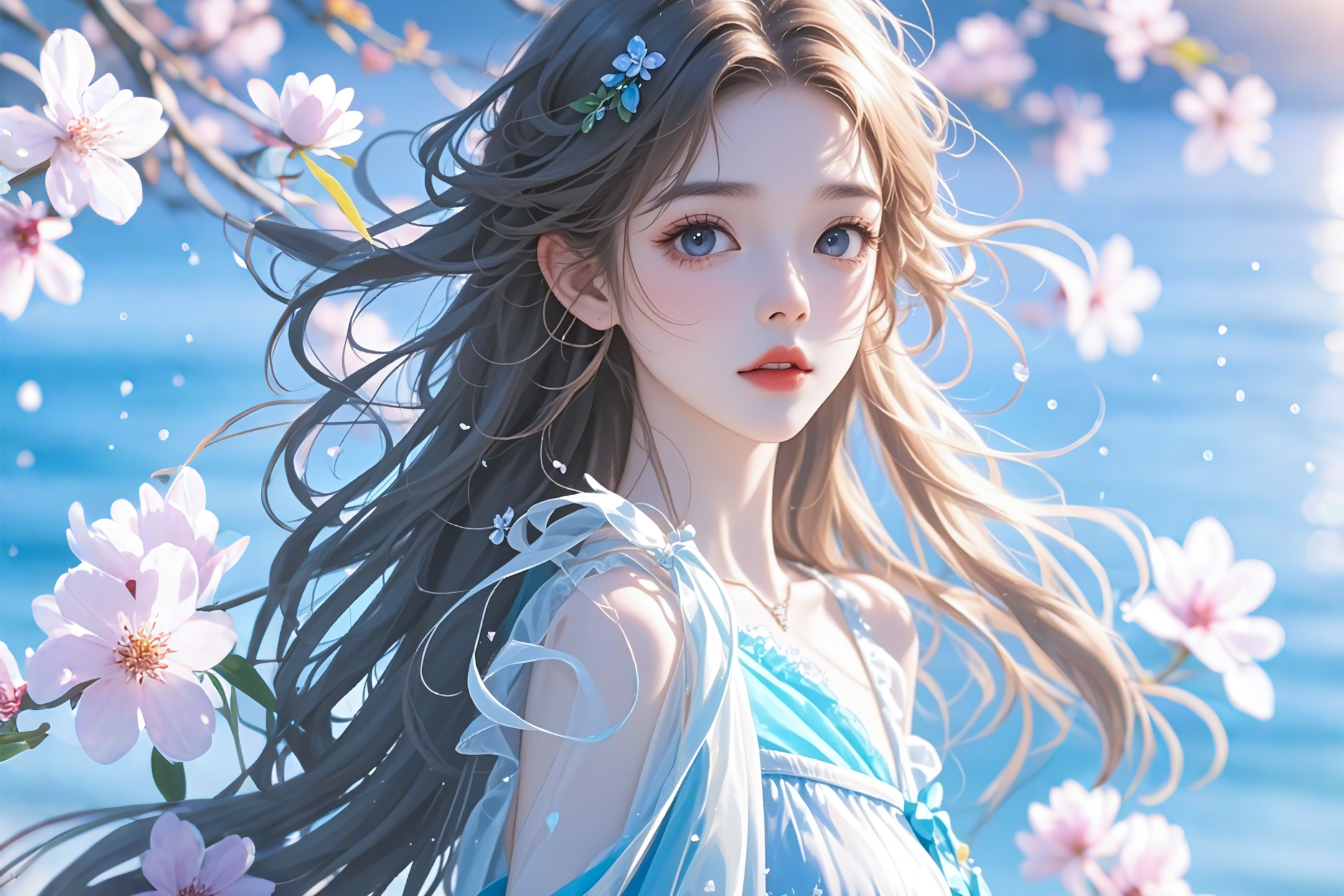 春樱漫舞蓝裙仙