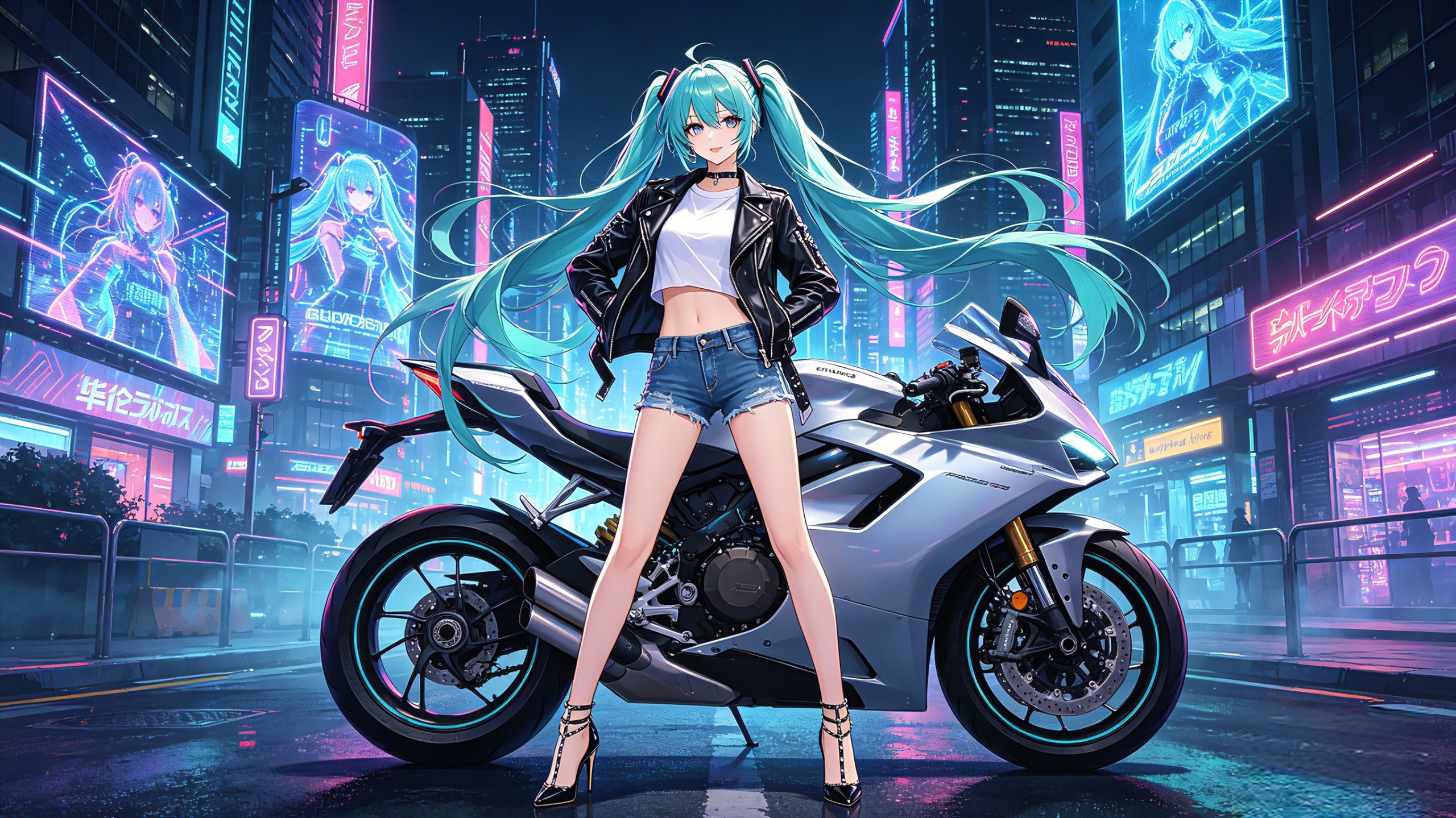 初音未来赛博朋克机车