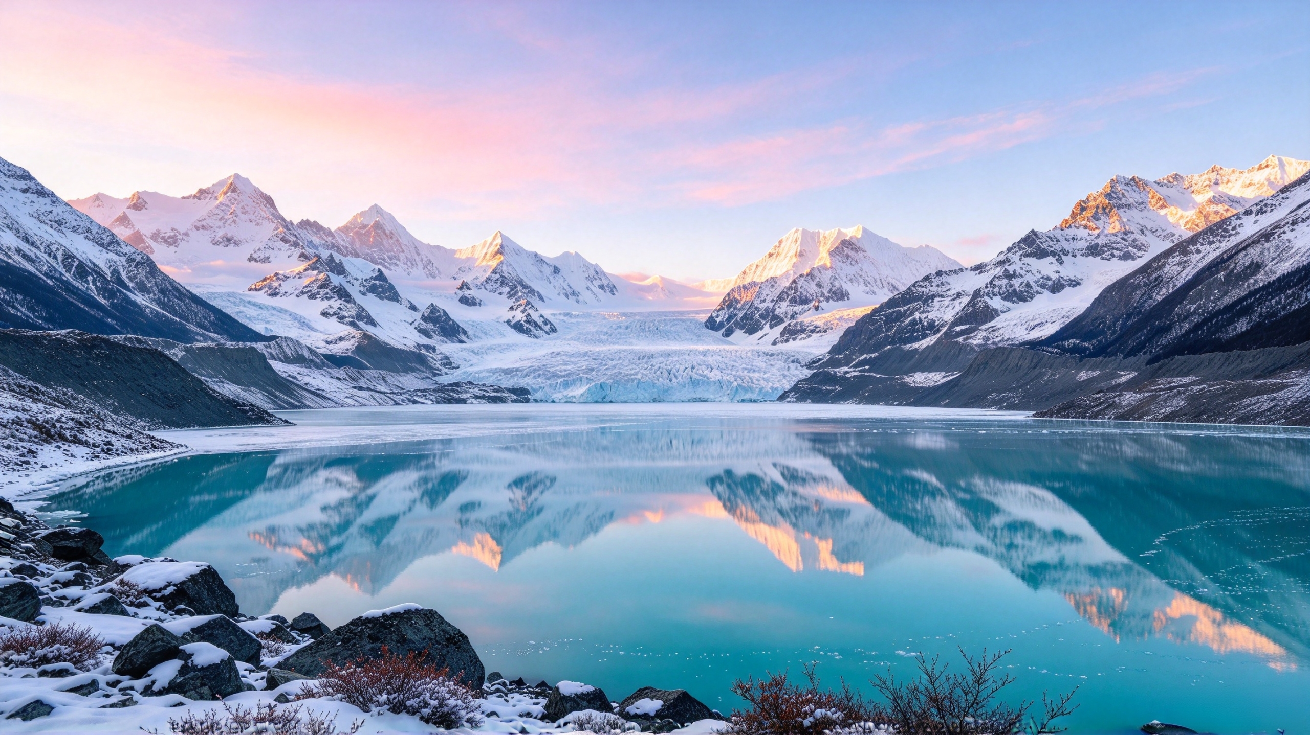 静谧冰原湖景