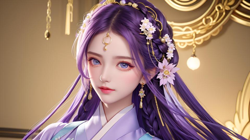 唯美古风长发治愈少女