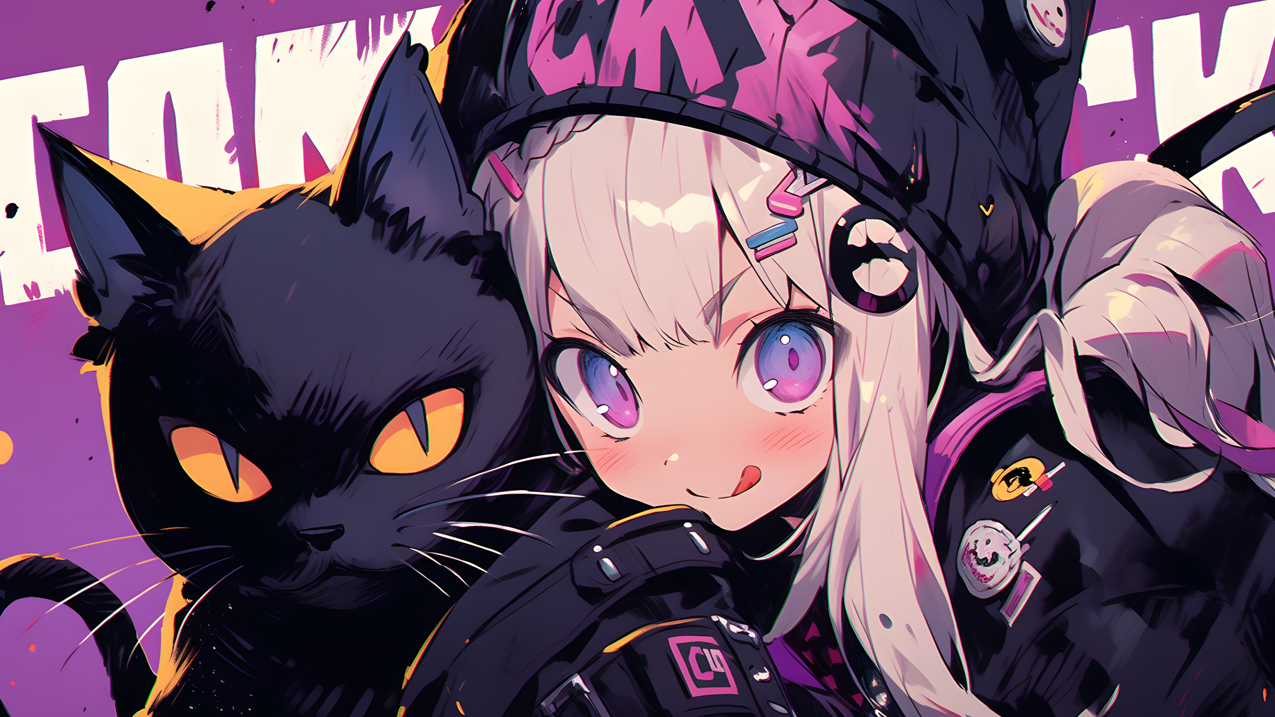二次元少女与猫