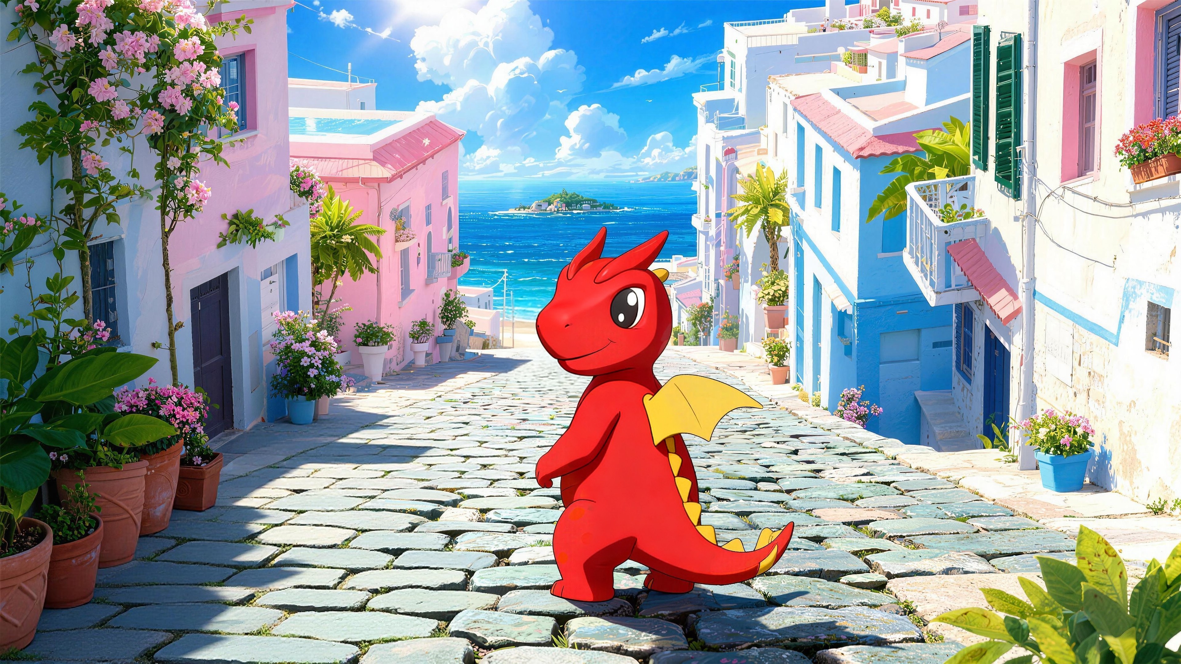 小红龙在海边