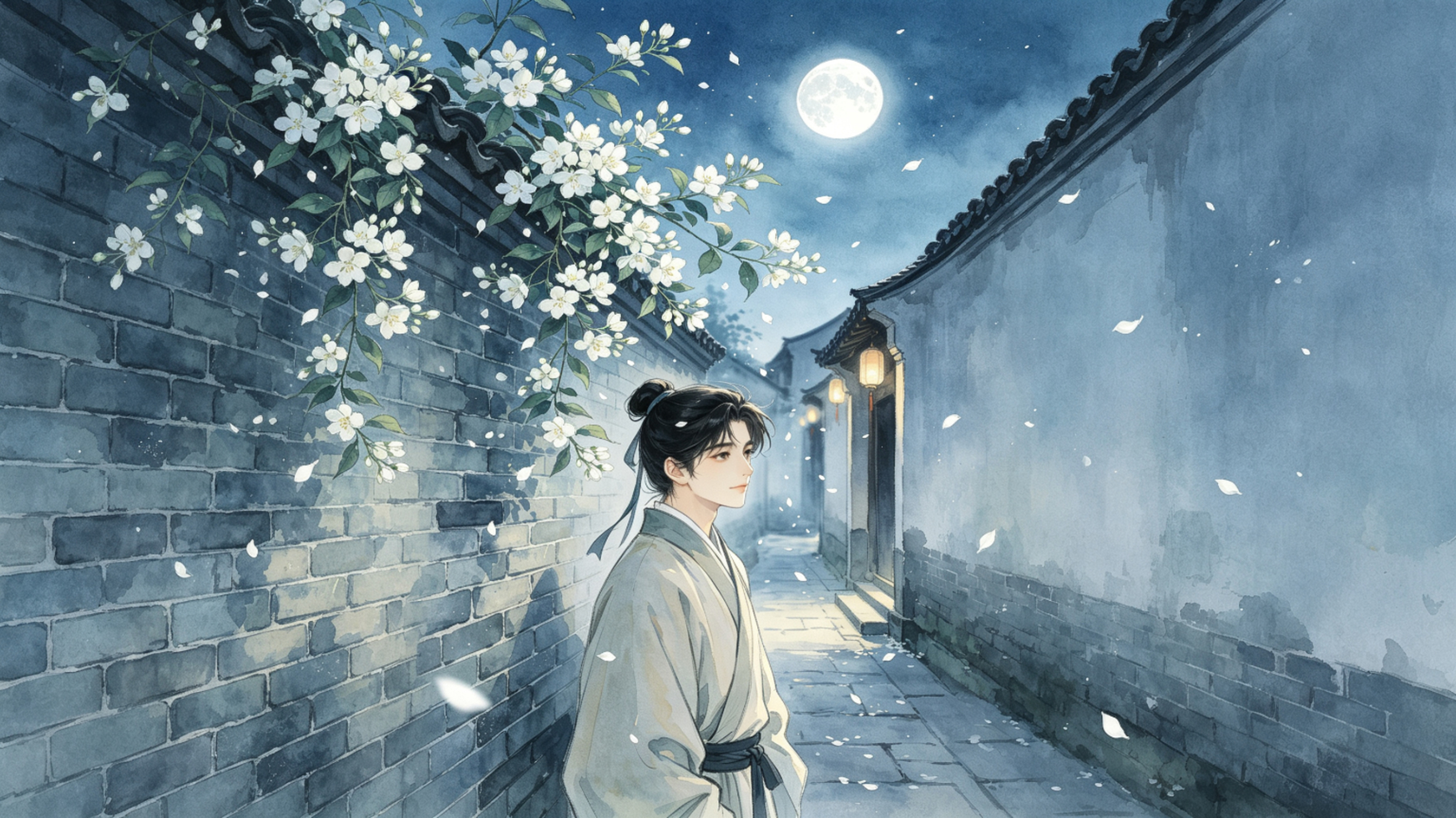 月巷花归