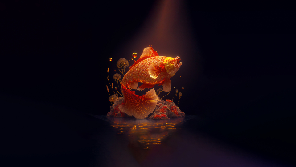 锦鲤 4K 好运锦鲤 红锦鲤