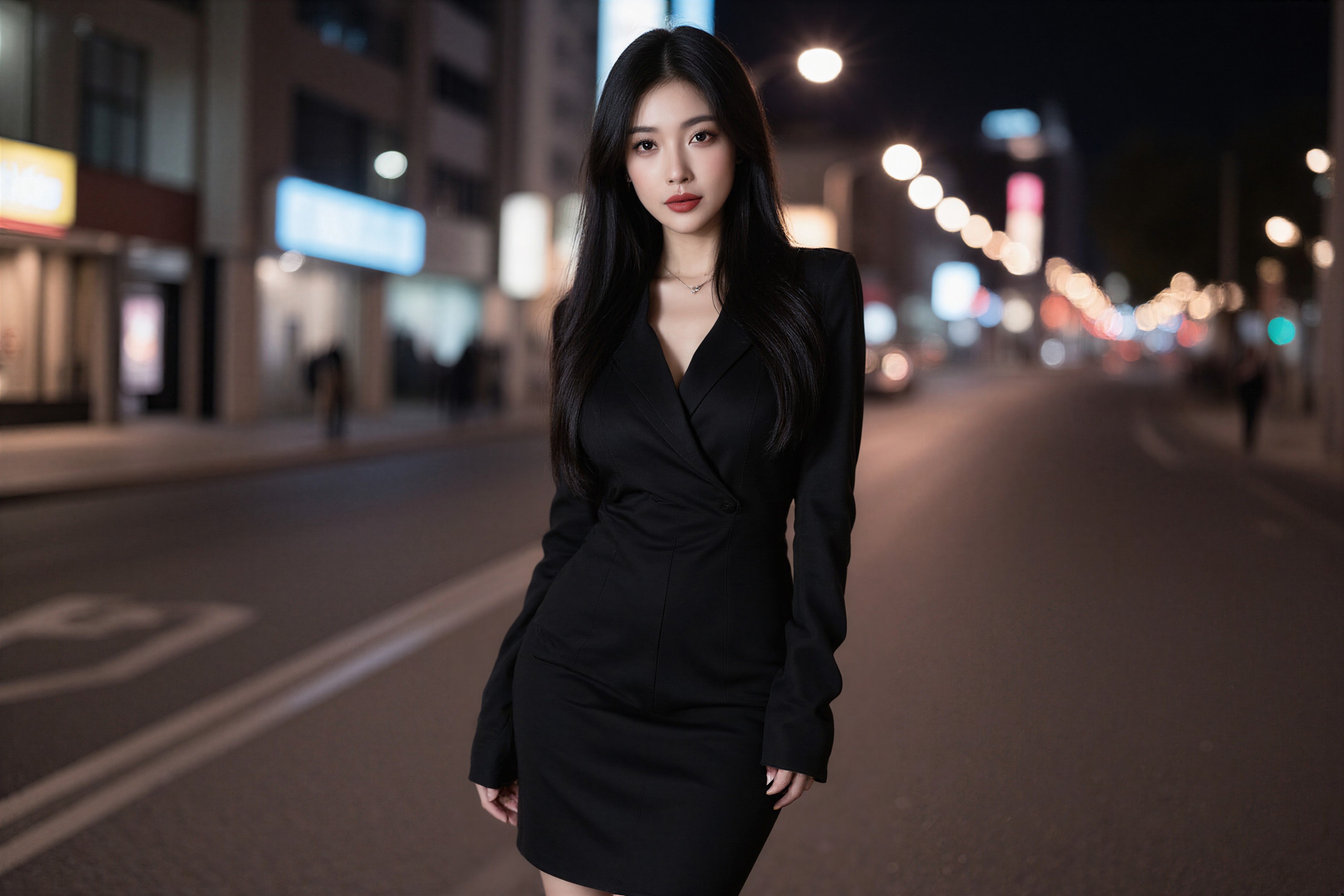 黑色短裙美女