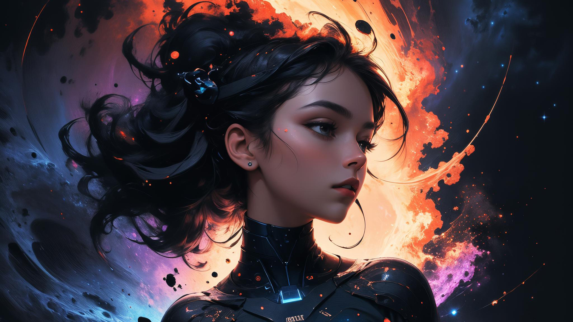 AI生成图-星空少女