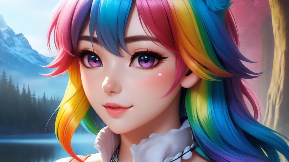 AI生成图-炫彩美女