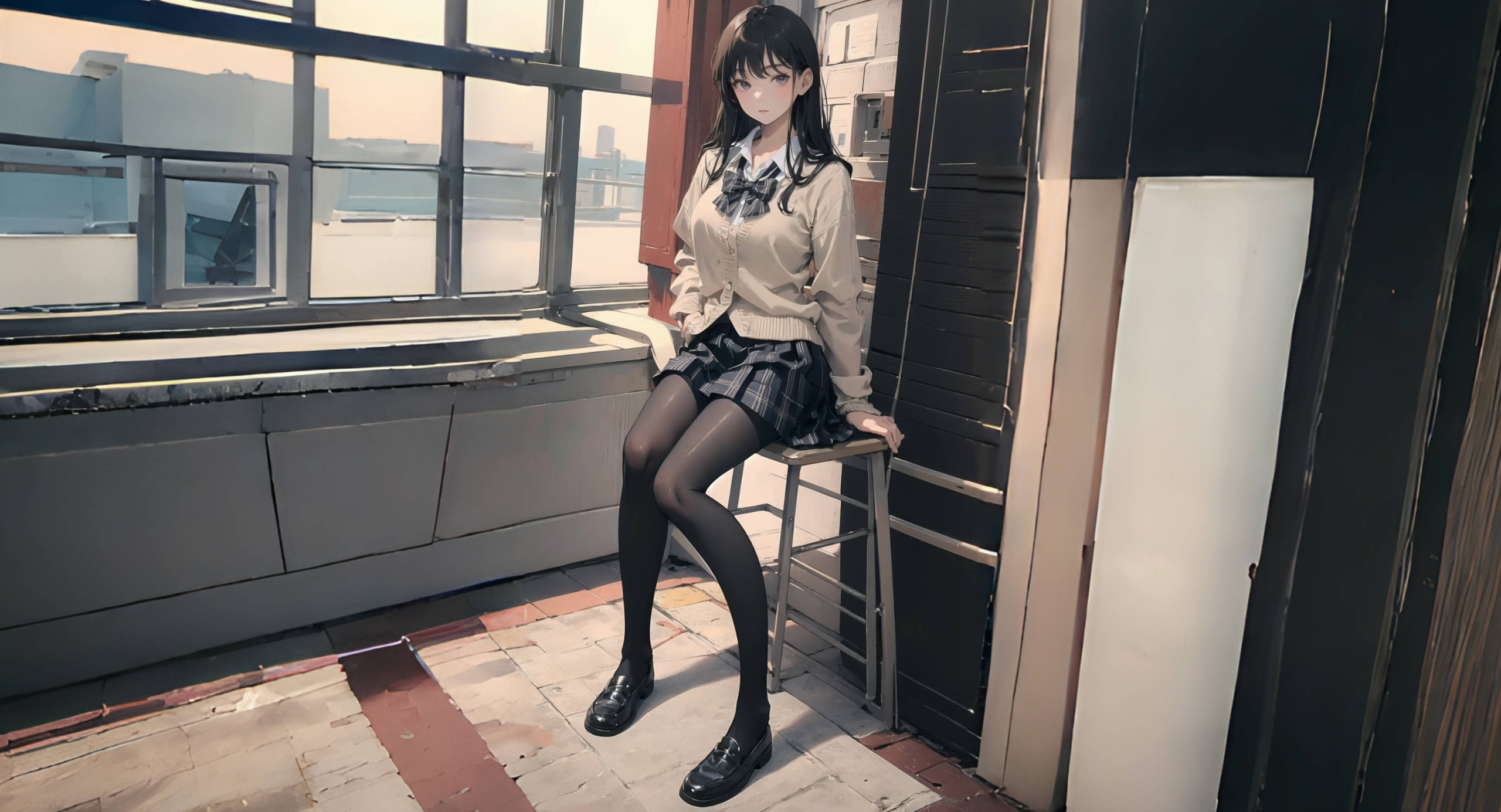 坐着的美女