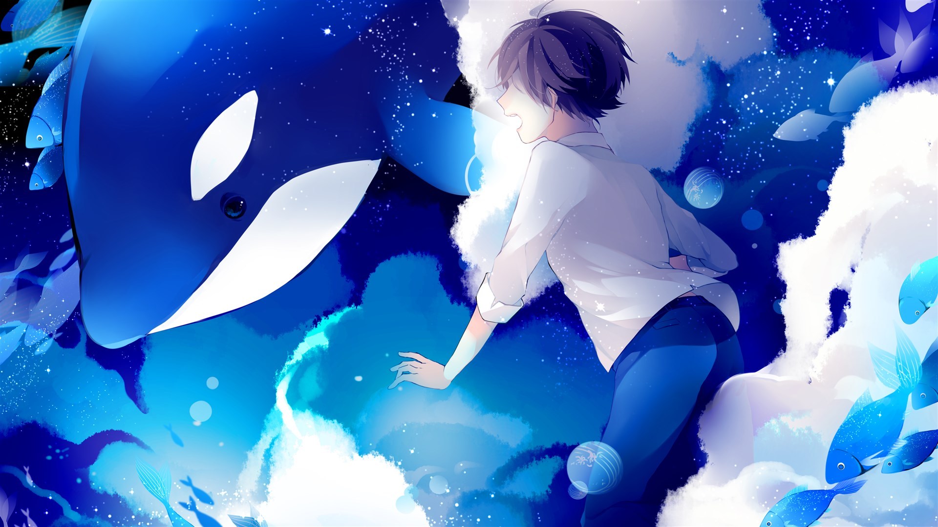 鲸与男孩(动漫静态壁纸) - 静态壁纸下载 - 元气壁纸