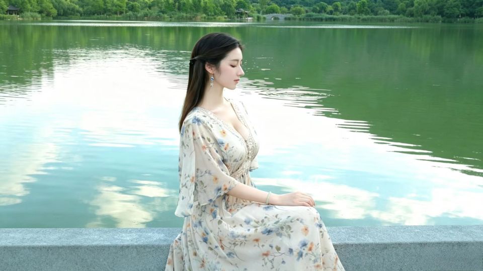 穿连衣裙的美女