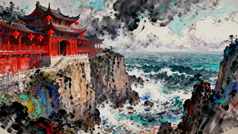 悬崖边的红房子