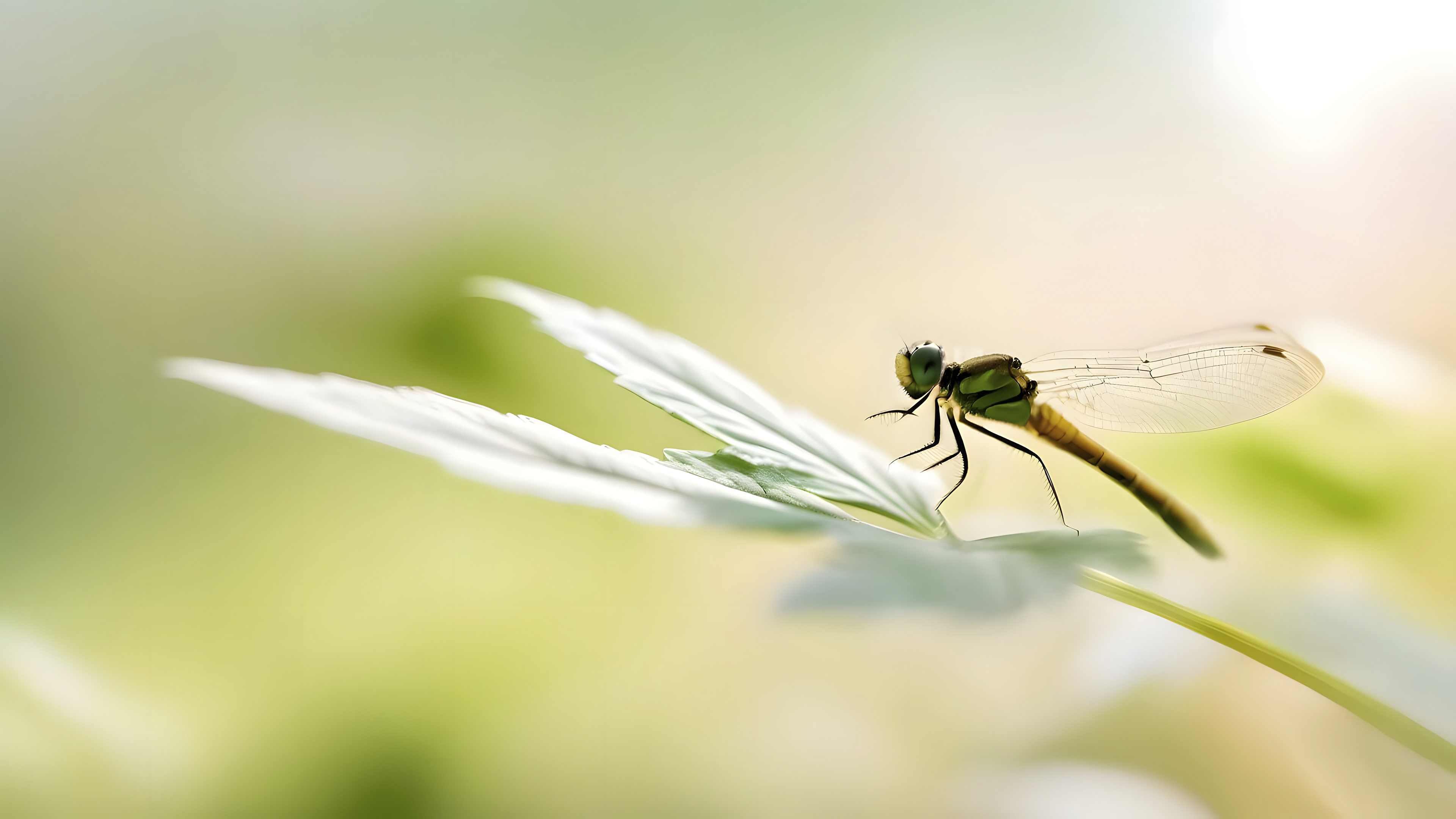 绿色清新大自然护眼唯美蜻蜓