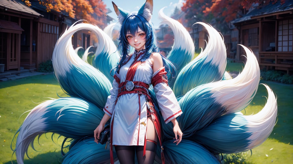 AI生成图-九尾狐美女