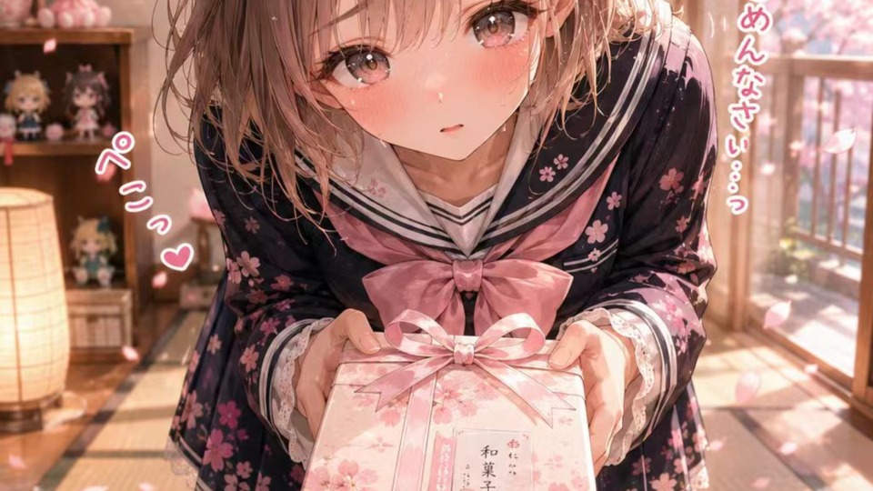 樱花季少女递礼盒甜到心尖