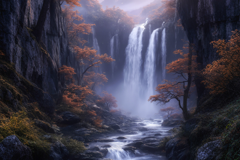 丹枫飞瀑