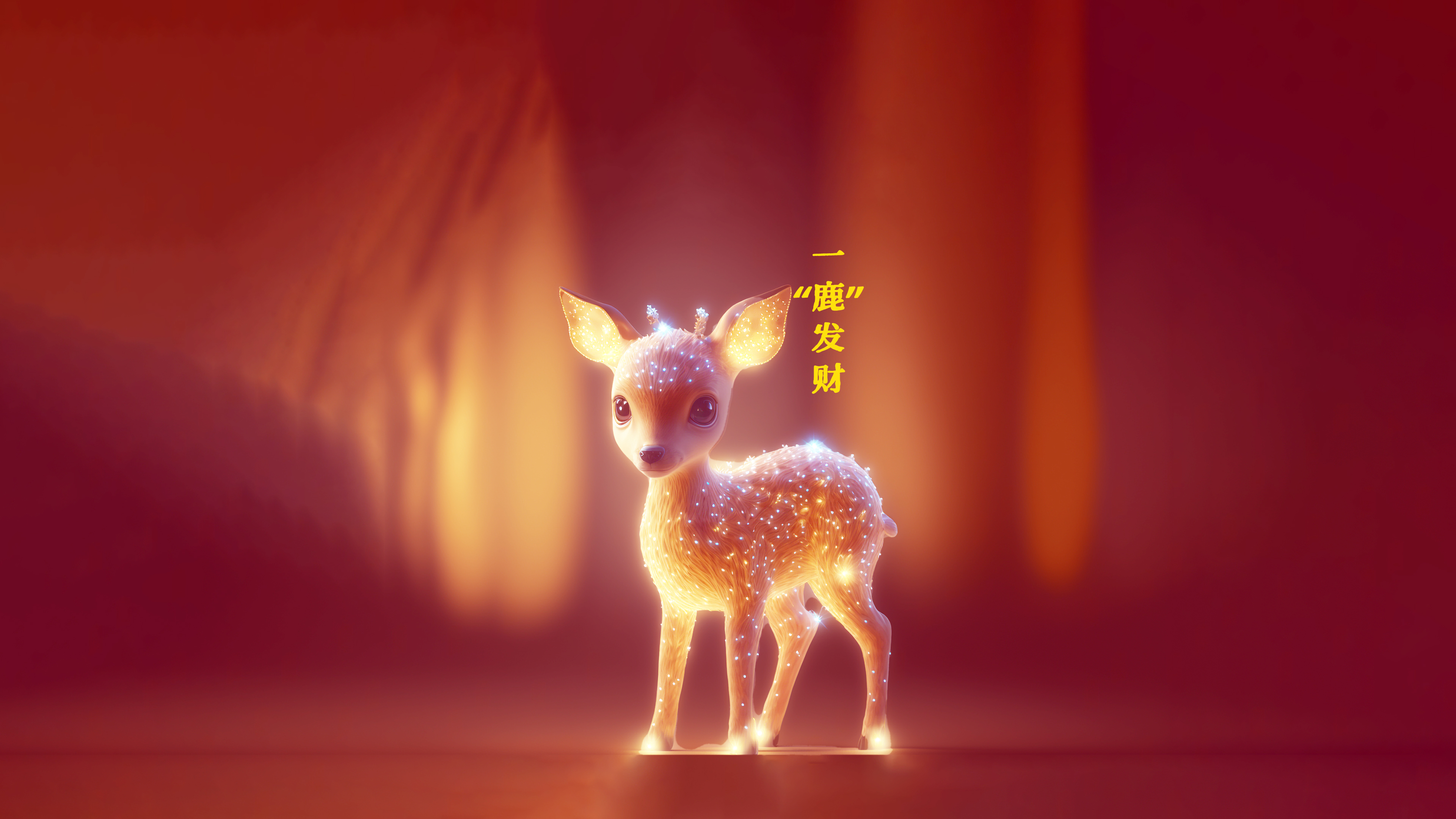 一鹿发财 4K 萌萌的小鹿