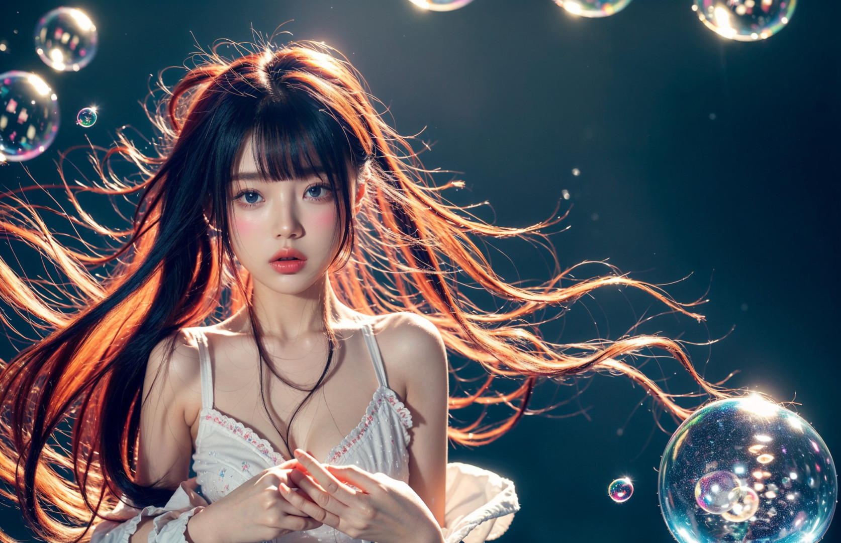 凌乱头发美女