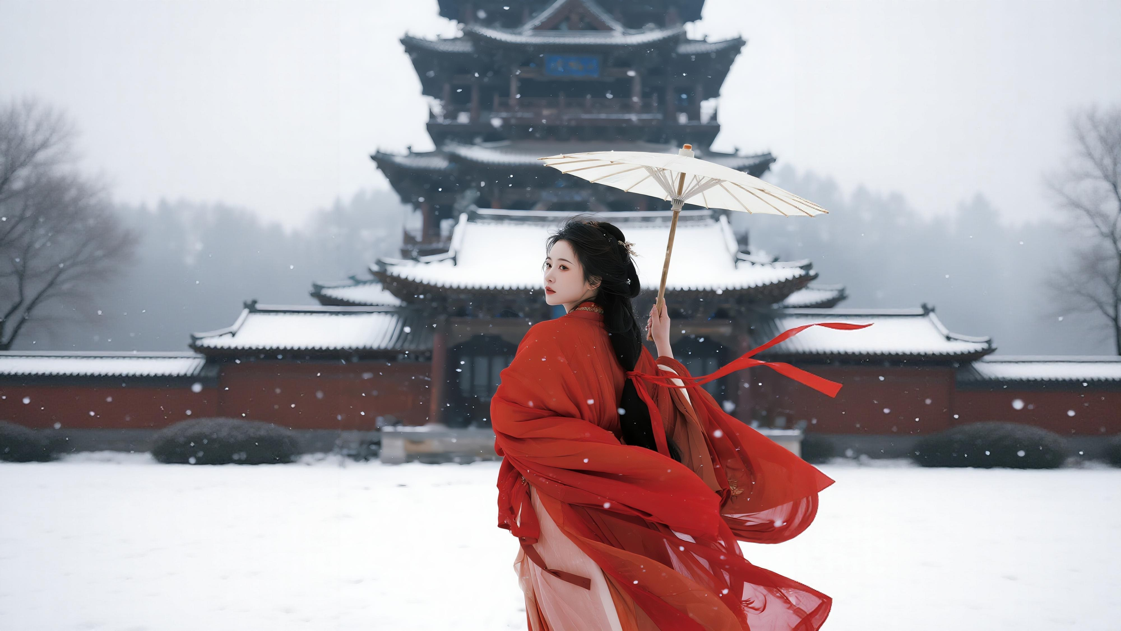 雪寺红衣女