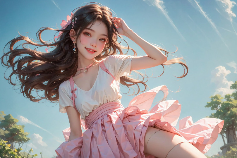 微笑短裙美少女