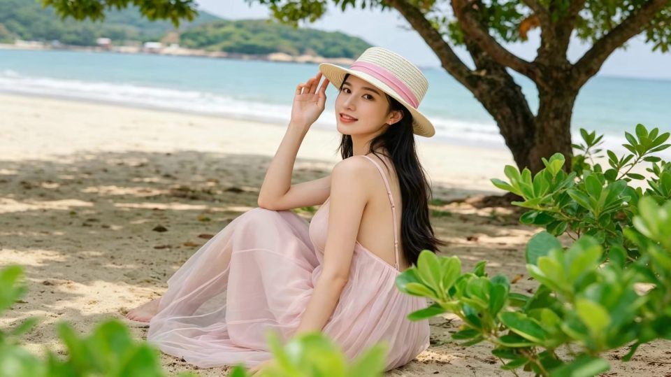 海边度假美女