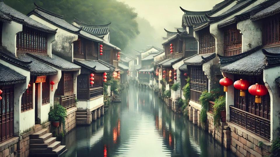 水乡晨雾