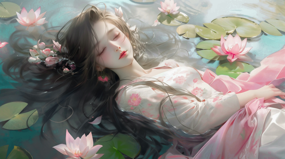 芙蓉出水舞莲丛
