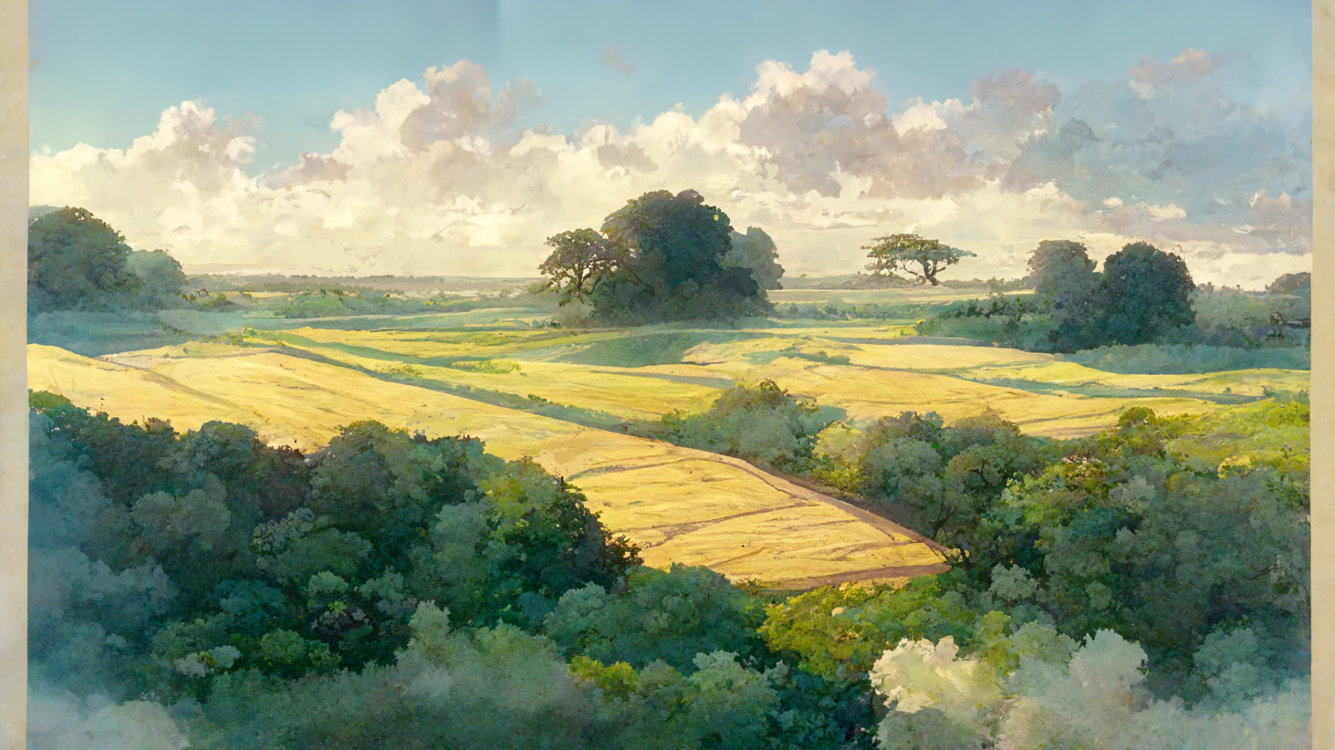 夏天的田野(动漫静态壁纸)